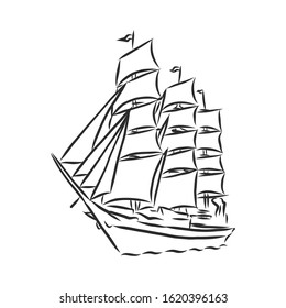 sailboat icon, simple sketch, sailboat on water, sign