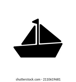 sailboat icon solid style vector