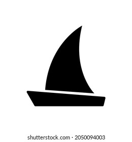 Sailboat icon, stock vector, boat logo isolated on white background