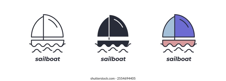 sailboat icon. sailboat Symbol sign for mobile concept and web design. Vector icon, Logo illustration, Vector graphics