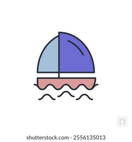 sailboat icon. sailboat Symbol sign for mobile concept and web design. Vector icon, Logo illustration, Vector graphics
