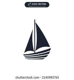 sailboat icon symbol template for graphic and web design collection logo vector illustration