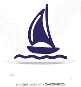 Sailboat icon symbolizing adventure, sailing, and water-based transportation