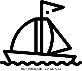sailboat icon. Thin Linear Style Design Isolated On White Background