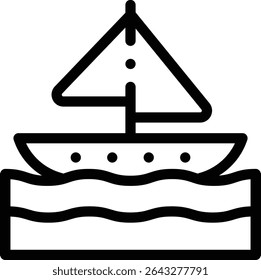 sailboat icon. Thin Linear Style Design Isolated On White Background