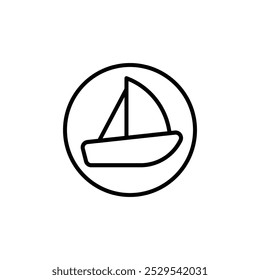 Conjunto de Vector delgado icono de velero