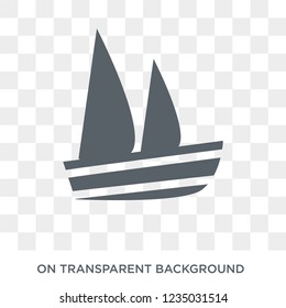 Sailboat Icon. Trendy flat vector Sailboat Icon icon on transparent background from Maps and Locations collection. High quality filled Sailboat Icon symbol use for web and mobile