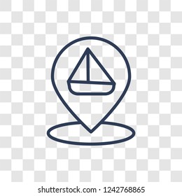 Sailboat Icon icon. Trendy linear Sailboat Icon logo concept on transparent background from Maps and Locations collection