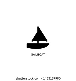 sailboat icon vector black design