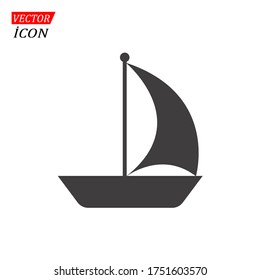sailboat icon vector, boat, sea