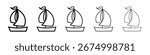 Sailboat icon vector collection. EPS 10