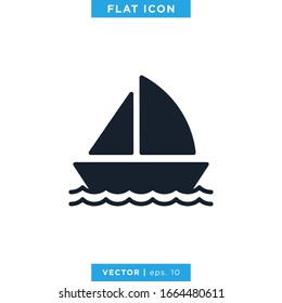 Sailboat Icon Vector Design Template