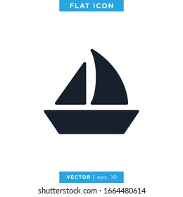 Sailboat Icon Vector Design Template