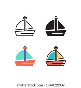 sailboat icon vector different style design. isolated on white background