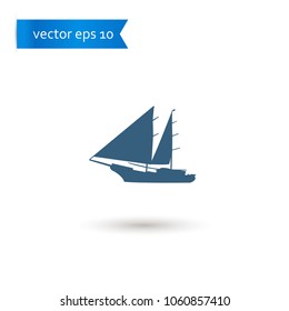 sailboat. sailboat icon. sailboat vector. flat style. sign design vector. sign design. Vector EPS 10