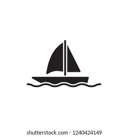 sailboat icon vector with glyph style. diving glyph icon
