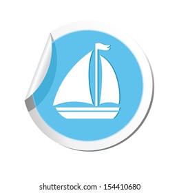 Sailboat icon. Vector illustration