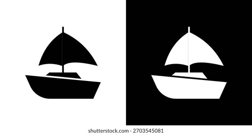 Sailboat icon. Vector illustration. Flat design.