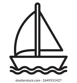Sailboat icon vector illustration isolated sign