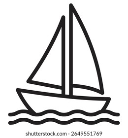 Sailboat icon vector illustration isolated sign