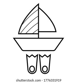 Sailboat icon vector illustration photo