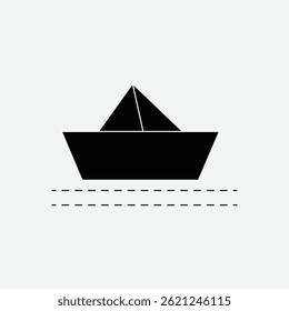 Sailboat Icon Vector Illustration Silhouette Style. simple black boat art icon of sailboat perfect for logos, and vehicle-themed designs. Vector illustration. Eps file 2.