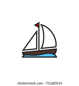 Sailboat Icon Vector Isolated