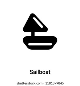 Sailboat icon vector isolated on white background, logo concept of Sailboat sign on transparent background, filled black symbol