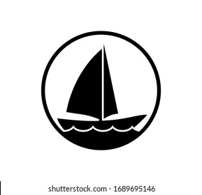 Sailboat icon vector isolated on white