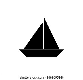 Sailboat icon vector isolated on white