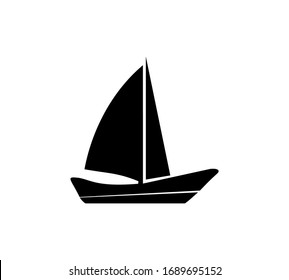 Sailboat icon vector isolated on white