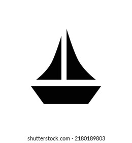 Sailboat icon vector isolated on white.