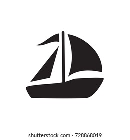 Sailboat icon. Vector isolated icon for web and mobile on white background.