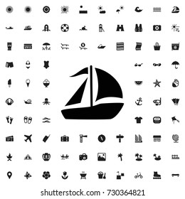 Sailboat icon. vector isolated icon for web and mobile on white background.. set of filled summer icons.