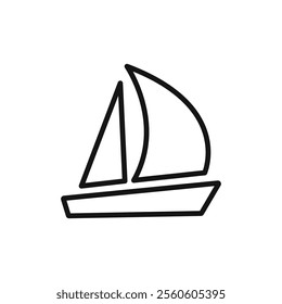 Sailboat icon vector line logo art