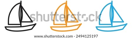 Sailboat icon vector logo set collection for web app ui