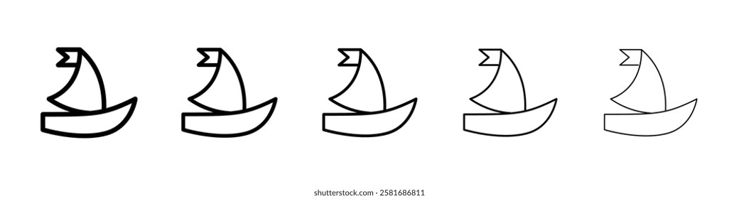 Sailboat icon Vector logo sign