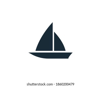 Sailboat Icon Vector Logo Template Illustration Design