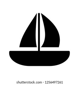 Sailboat icon vector on white background editable eps10