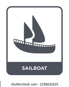 sailboat icon vector on white background, sailboat trendy filled icons from Nautical collection, sailboat simple element illustration