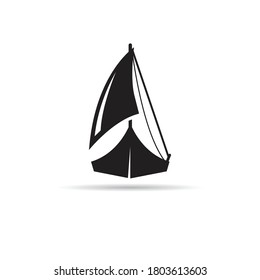 sailboat icon vector on white background