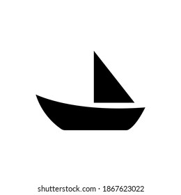 Vector de icono del barco de vela en fondo blanco