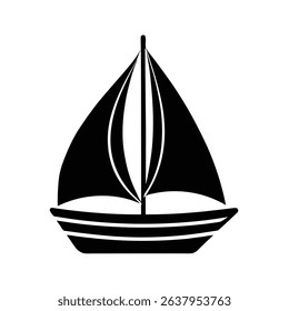 sailboat icon vector on white background