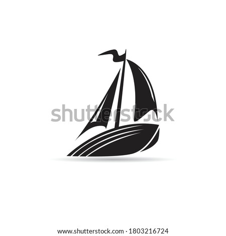 sailboat icon vector on white background