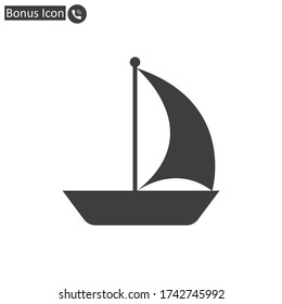 sailboat icon vector, sail boat, travel, sea