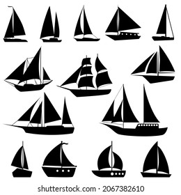 Sailboat icon vector set. yacht illustration sign collection. sailing ship symbol. sailfish logo.