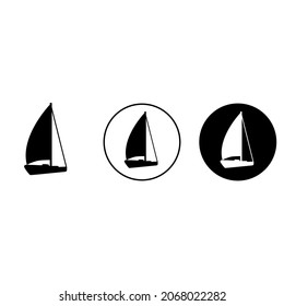 Sailboat icon vector set. yacht illustration sign collection. sailing ship symbol. sailfish logo.
