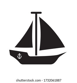 Sailboat icon vector simple design