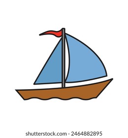 sailboat icon vector template illustration logo design
