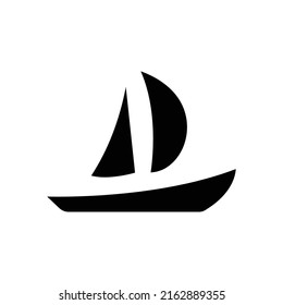 Sailboat icon vector. transportation, Water transportation. Solid icon style, glyph. Simple design illustration editable
